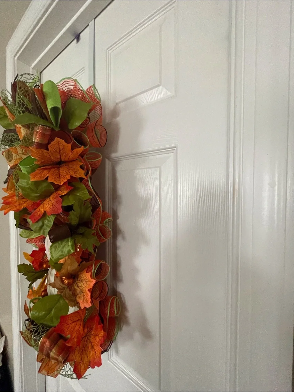 Autumn 'Blessed' Door Hanging - Green & Orange Fall Wreath